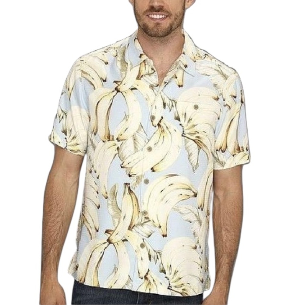 Tommy Bahama Banana Plantain Paradise Silk Button Down Shirt Size XXL